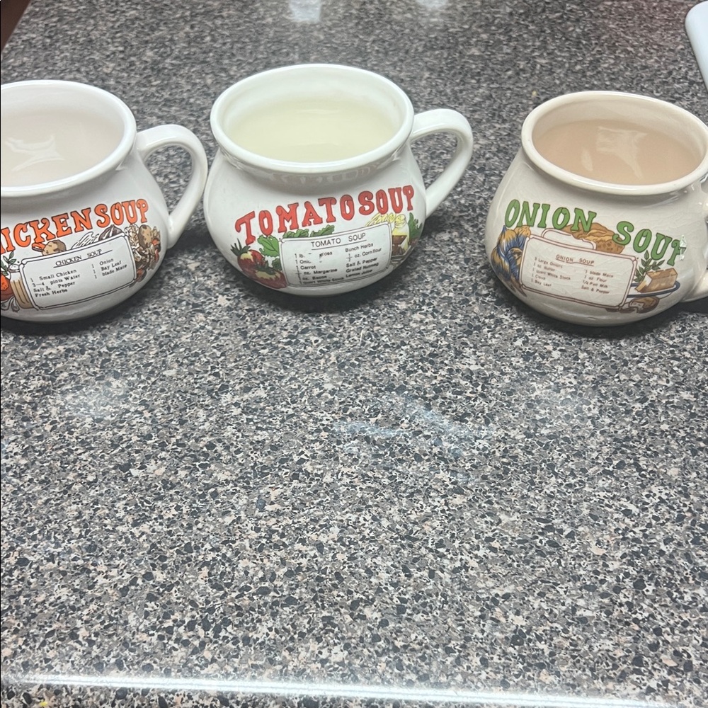 Set of Three Soup Mugs
